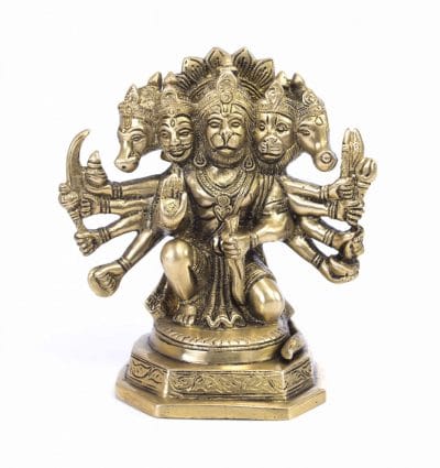 MohanJodero Brass Lord Panchmukhi Hanuman Statue