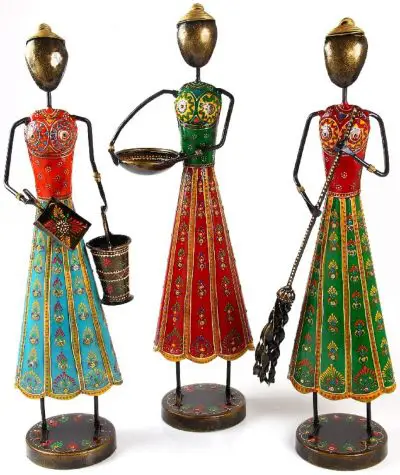 MohanJodero Metal Handicraft Handmade Tribal Lady Worker Set/3