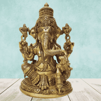Brass Vinayak Lord Ganesha Idol