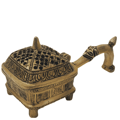 Brass Incense Burner Dhoop Dani Stand with Handle