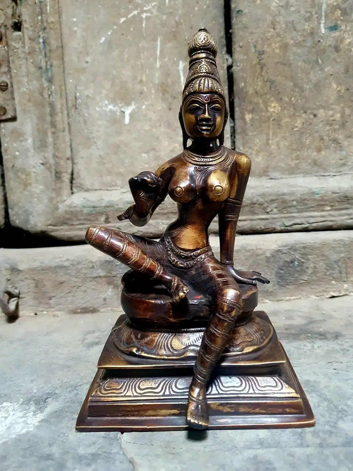 MohanJodero Brass Parvati Statue Idol