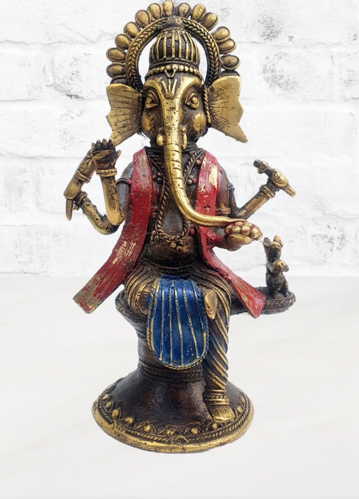 Brass Dhokra Lord Ganesha Idol