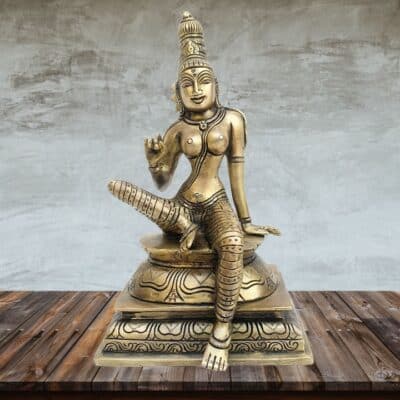 Brass Parvati Idol in Antique Finish