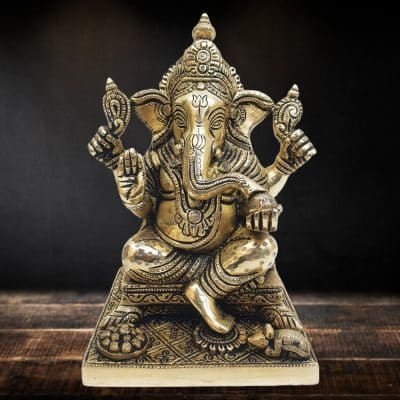 Brass Lambodar Lord Ganesha Idol