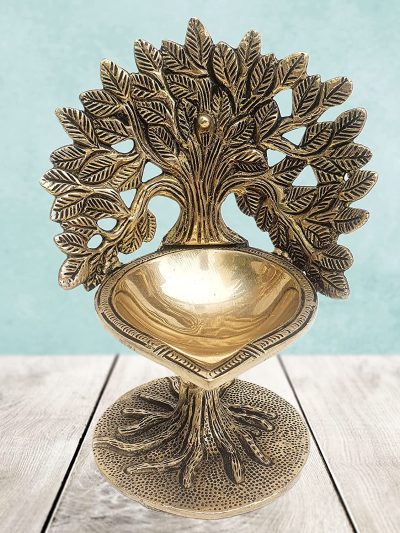 Brass Kalpavriksha Tree/Tree of Life Diya