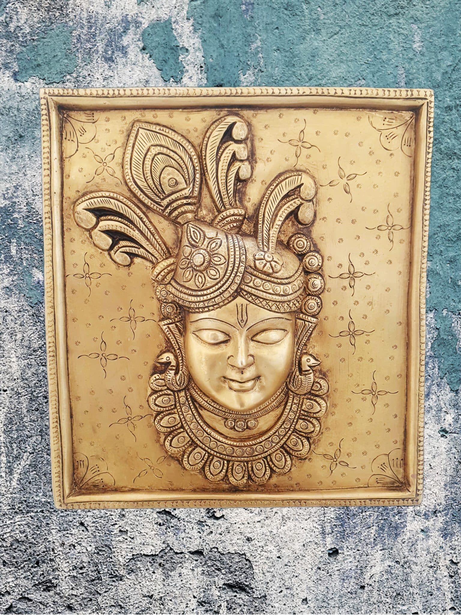 Brass Wall Hanging Lord Krishna Idol Buy Indian Handicrafts Online I Handicrafts of India