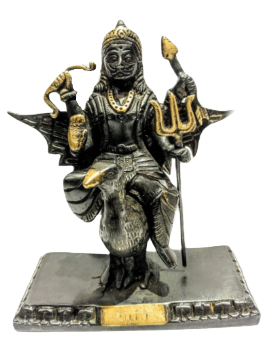 Brass Shani Idol in Antique Black Finish