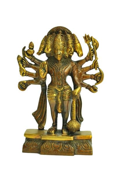 MohanJodero Brass Lord Panchmukhi Hanuman statue