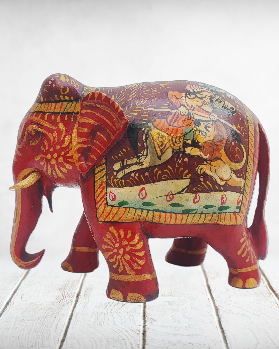 MohanJodero Wooden Elephant Fine Hand painted,Souvenir