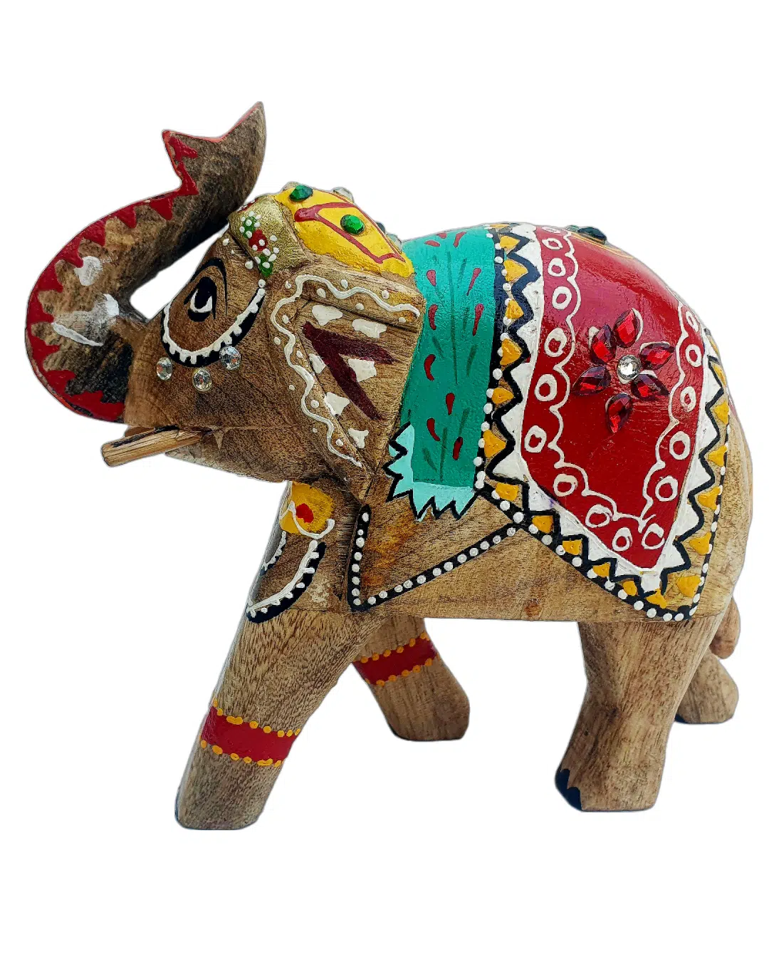 MohanJodero Handmade Handpainted Wooden Elephant