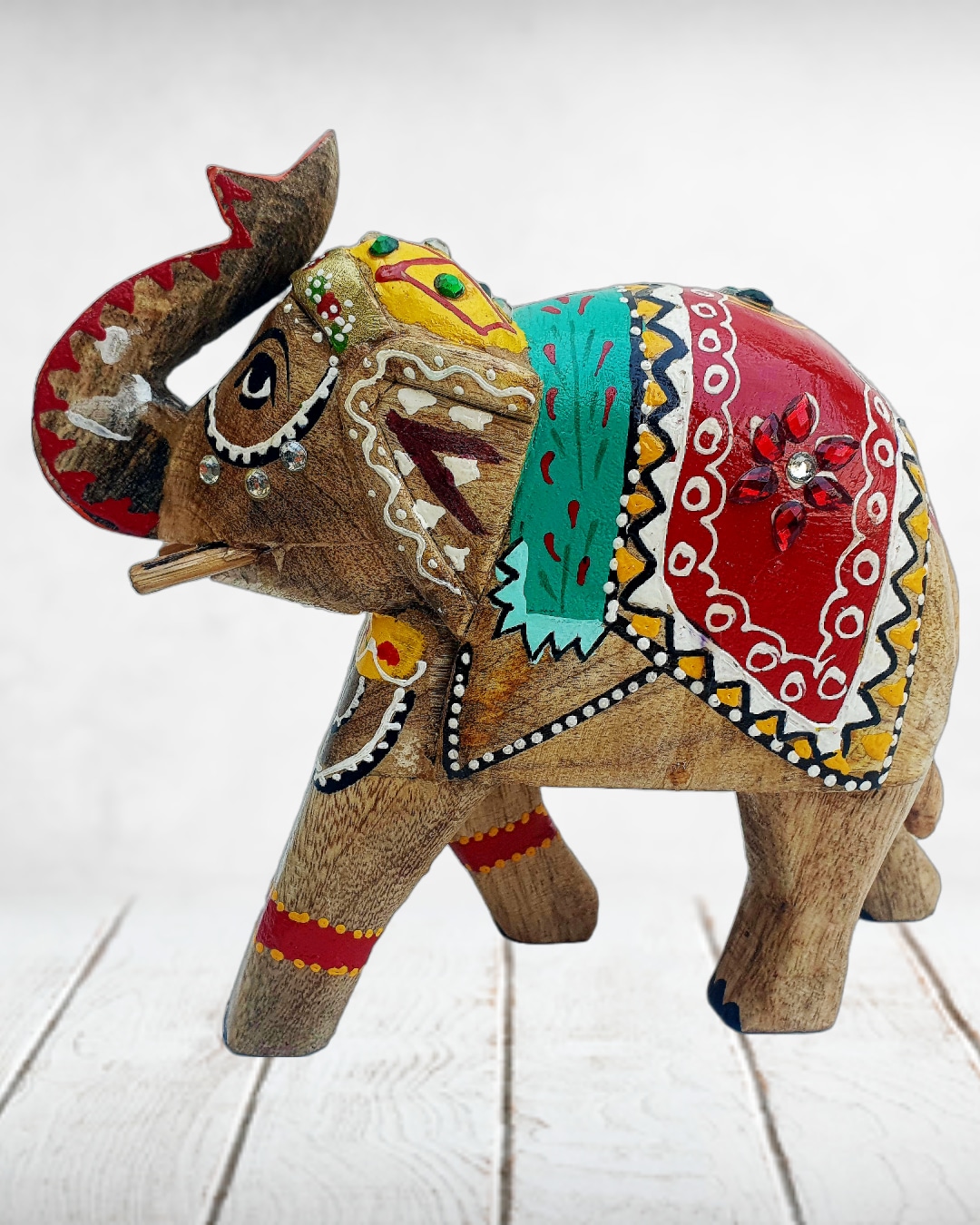 MohanJodero Handmade Handpainted Wooden Elephant