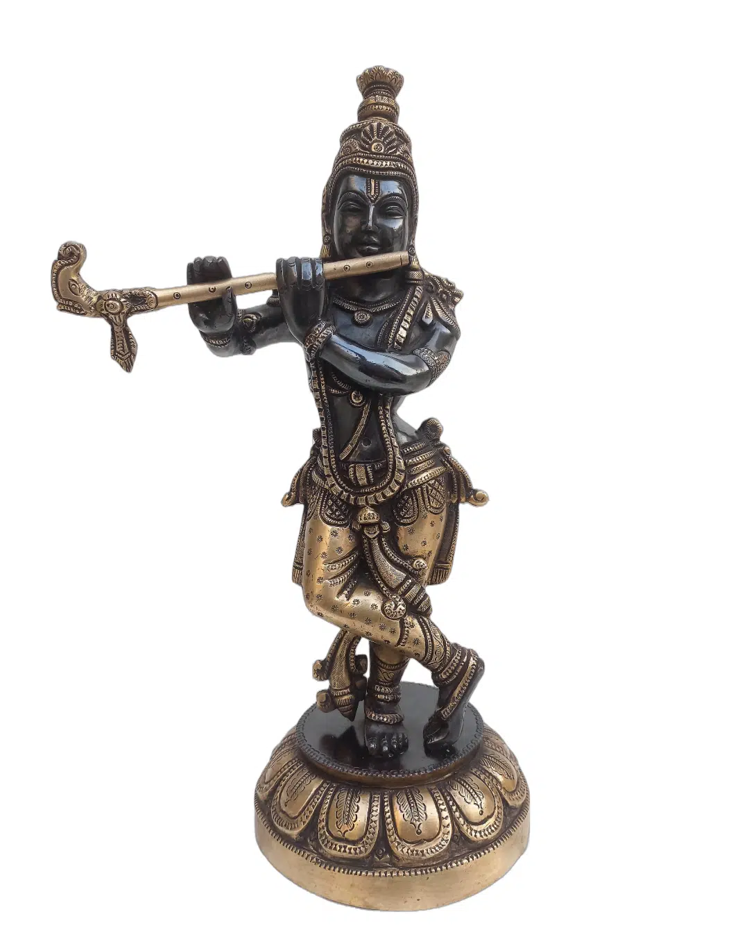 Mohanjodero Elegant Lord Krishna Idol in Antique Black Finish