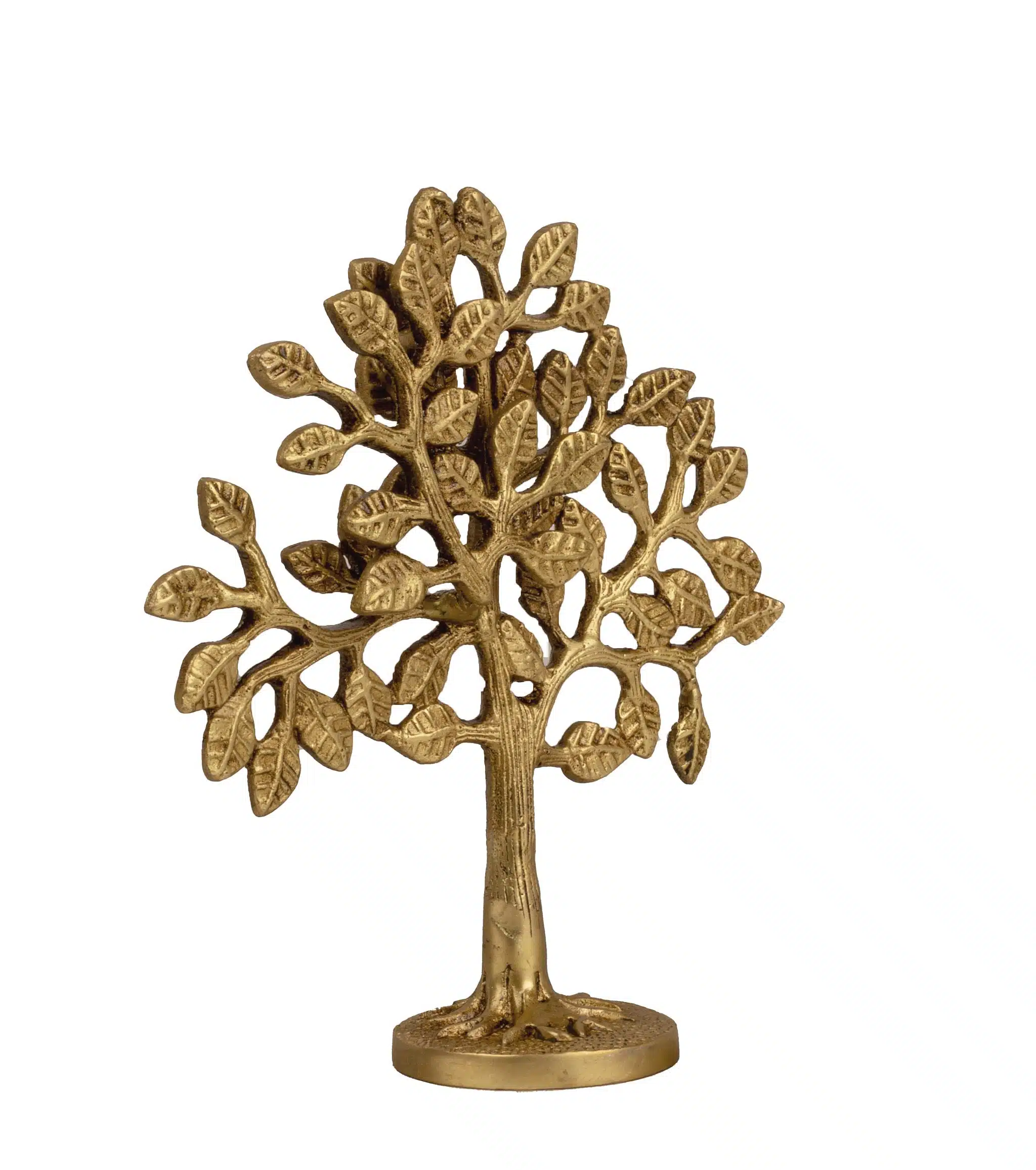 Brass Kalpavriksha Tree/Tree of Life in Antique Golden Finish , Height 7 Inch