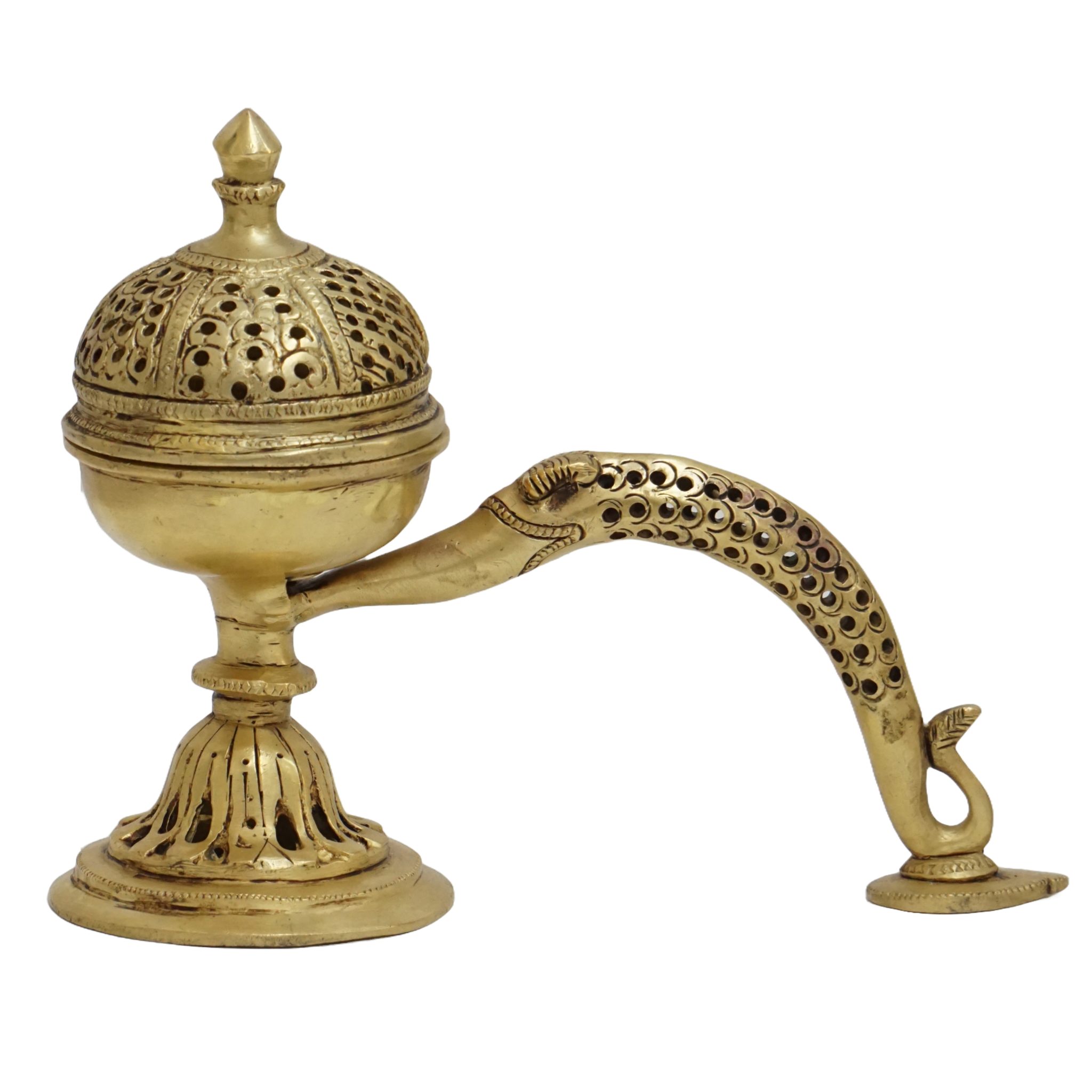 Brass Incense Burner DhoopDani Stand with Handle